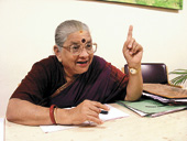 Bhanumathi Neelakantan at her office in Jamshedpur. Picture by Uma Shankar Dubey 