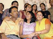 Tanushree’s family in Jamshedpur celebrates her achievement. Picture by Uma Shankar Dubey 
