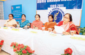 Officials from DBMS Career Academy during the news meet in Jamshedpur on Monday. Picture by Bhola Prasad 