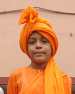 Dressed as Swami Vivekananda