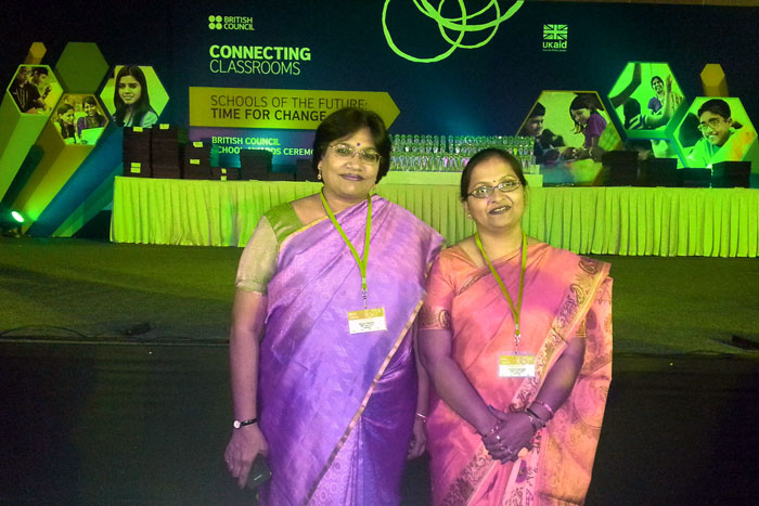 Mrs. Rajani Shekhar and Mrs. Srividya Narayan with the award in Delhi