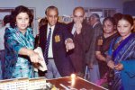 Suparna Sankaran: My parents , father in black coat, mother in brown sari, with Mrs Irani, explaining D.B.M.S expansion (25 yrs celebrations)